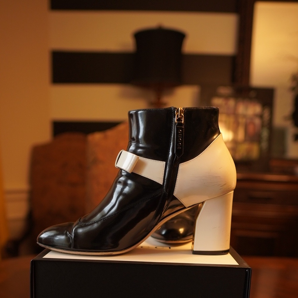 Elegant Black and White Women's Boots